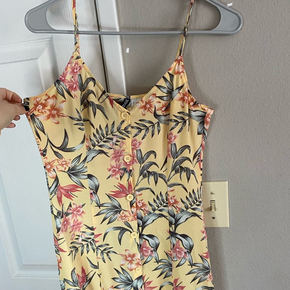 Yellow Floral h&m midi summer dress